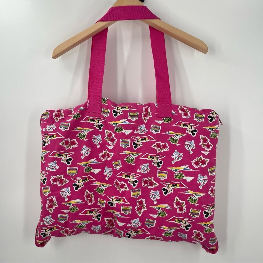DISNEY STORE Beach Towel with Attached Bag Tote Minnie Mouse Pink Zipper Travel - Picture 2 of 12